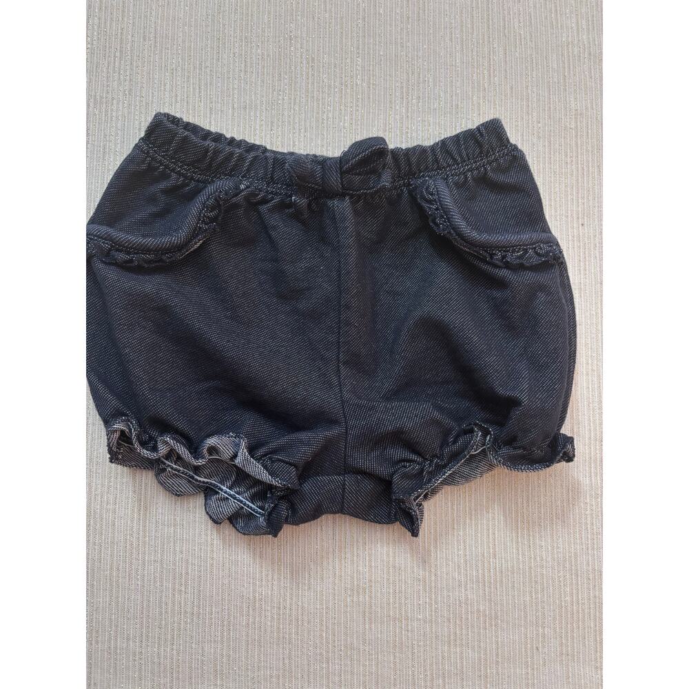 Baby Girls 18 Months Blue Denim Look Bloomers Diaper Cover Ruffles Okie Dokie!!